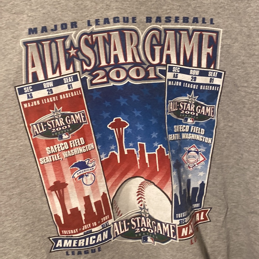 VTG 2001 MLB All Star Game T Shirt Safeco Field Seattle WA